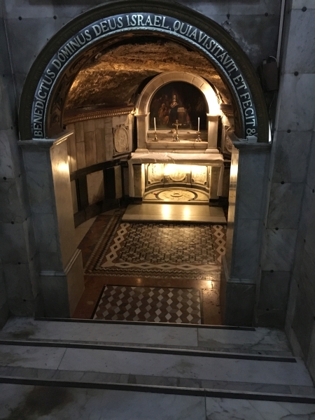 Blick in die Geburtsgrotte von Jesus in Bethlehem